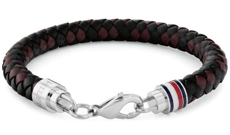TOMMY HILFIGER pánsky čierno-hnedý kožený náramok 2790632 2