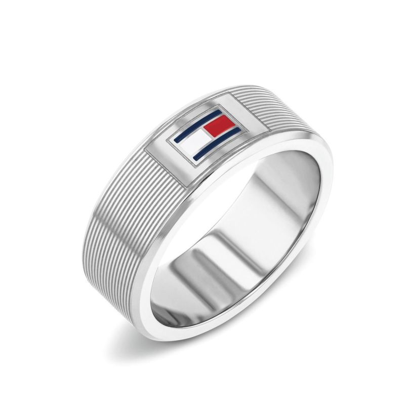 Tommy HIlfiger Stainless Steel Enamel Flag Ring 2790685G 2