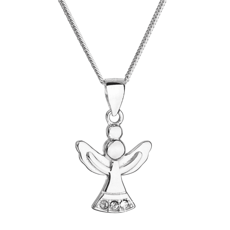 Strieborný náhrdelník anjel so Swarovski kryštálmi Evolution 3.0g 32078.1 2