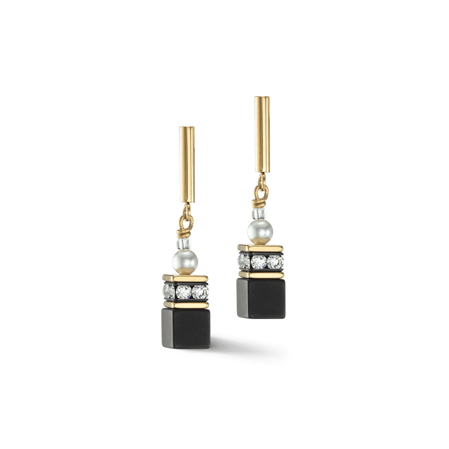 COEUR DE LION dámske náušnice Precious Fusion Pearls earrings black-gold 5086211316 2