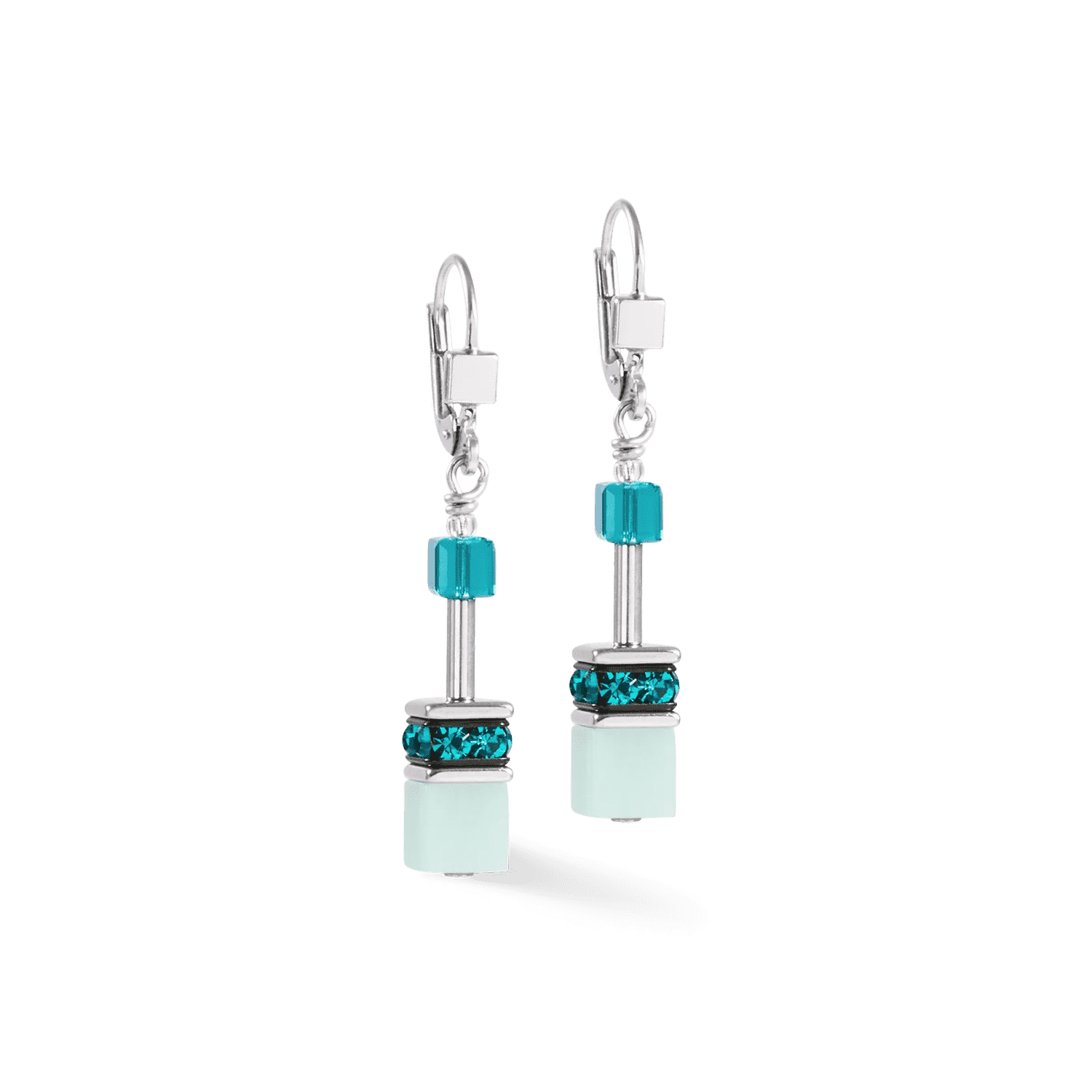 Coeur de Lion náušnice GeoCUBE® Iconic Precious silver-green 4010200548 2