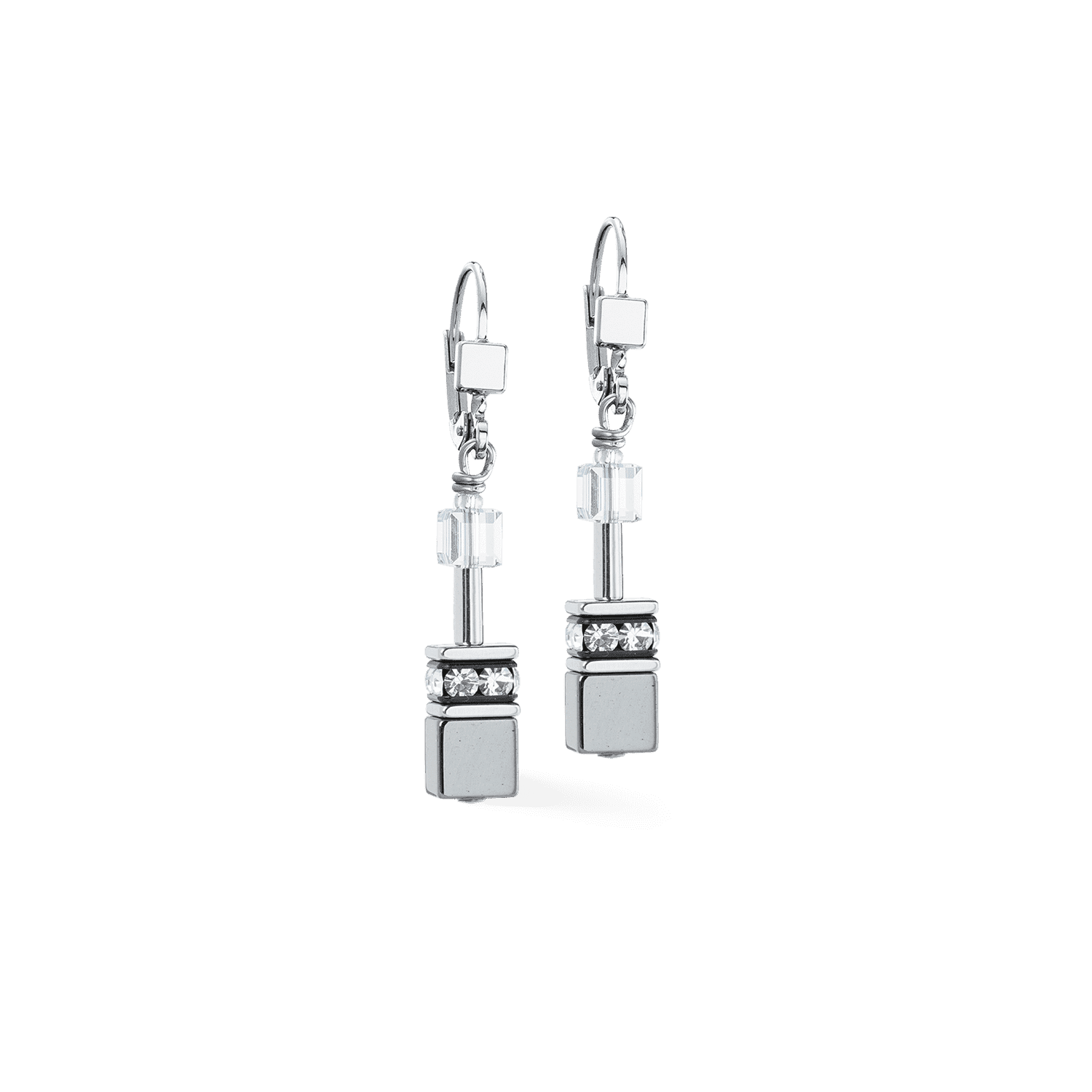 Coeur de Lion náušnice GeoCUBE® earrings platinum 4015/20-1217 2