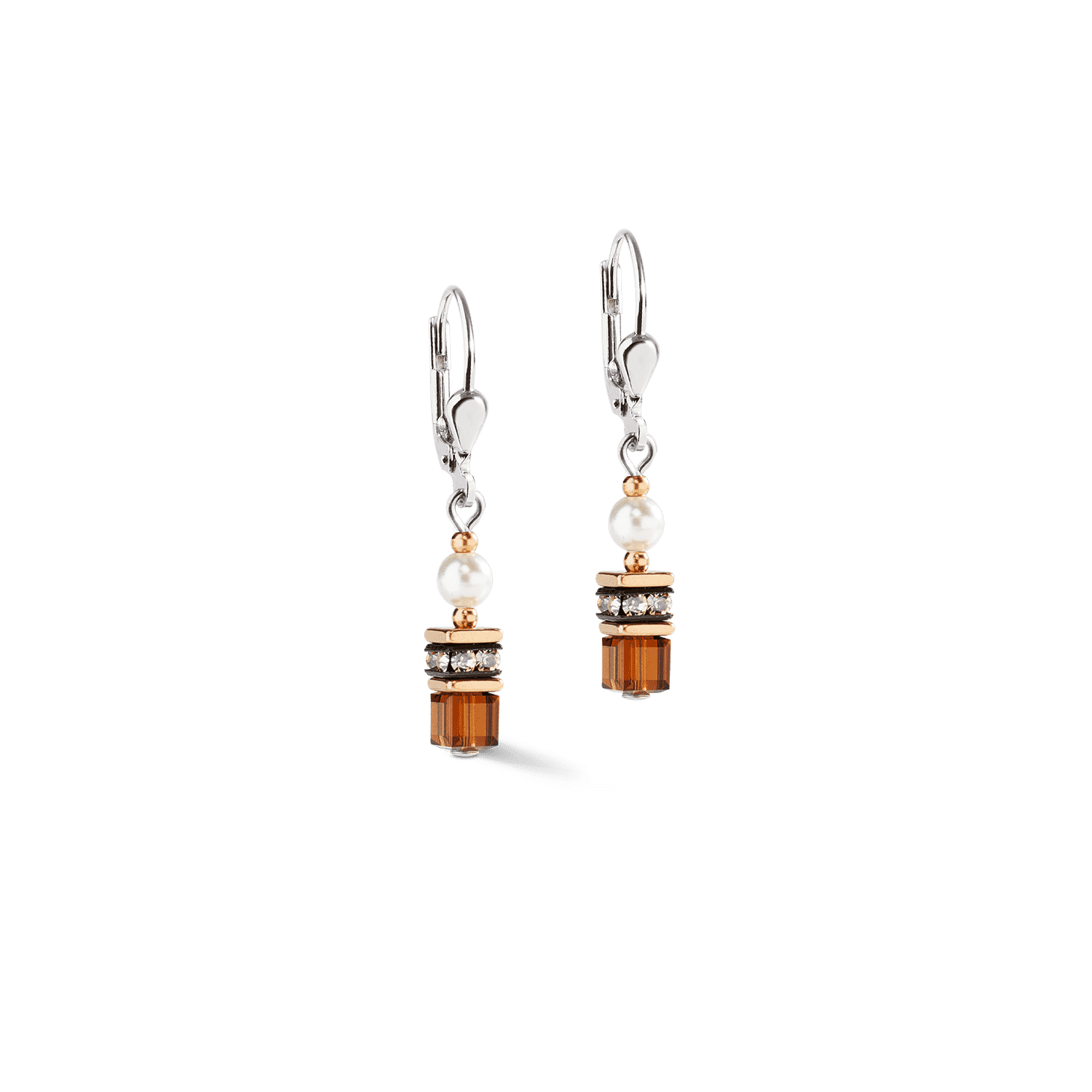 Coeur de Lion náušnice Sparkling Princess earrings Mocha Mousse 4567/20-1100 2