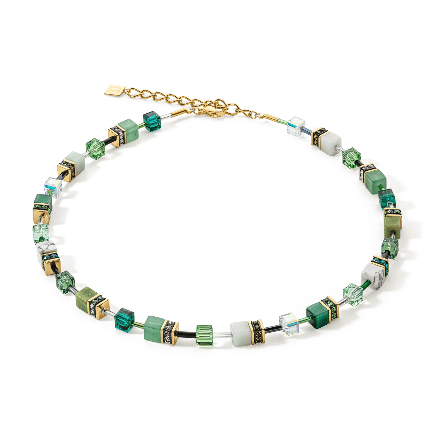 COEUR DE LION dámsky náhrdelník GeoCUBE® Iconic Precious zelený 4905100500 2