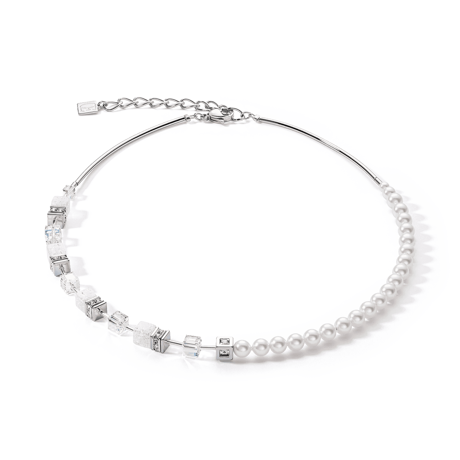 COEUR DE LION dámsky náhrdelník GeoCUBE® Precious Fusion Pearls necklace white 5086101400 2