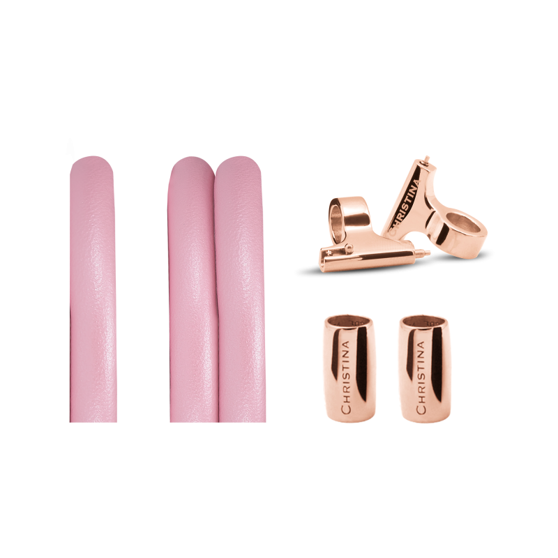 Náramkový set pre hodinky - Classic Lædersæt Til Ur - Pink 2