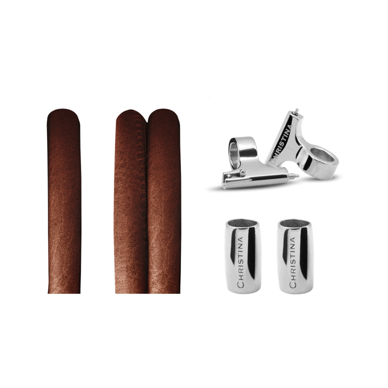 Náramkový set pre hodinky - Classic Lædersæt til ur Cognac 2