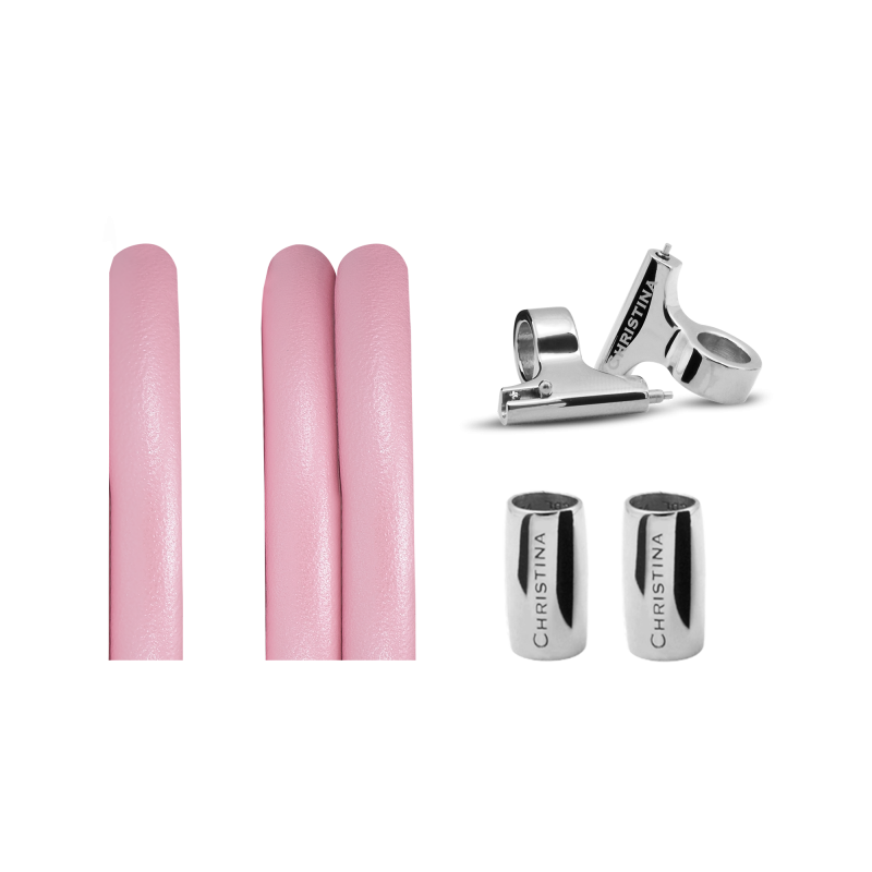 Náramkový set pre hodinky - Classic Lædersæt Til Ur - Pink 2