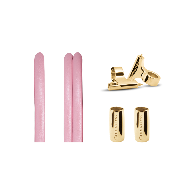 Náramkový set pre hodinky - Slim Lædersæt til ur Pink 2