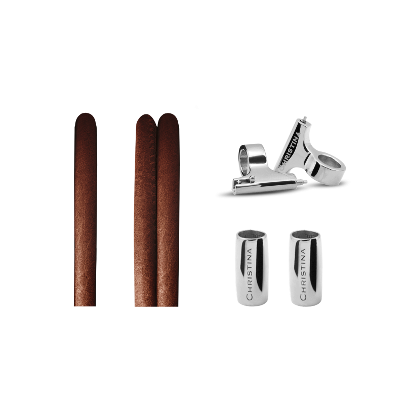 Náramkový set pre hodinky - Slim Lædersæt til ur Cognac 2