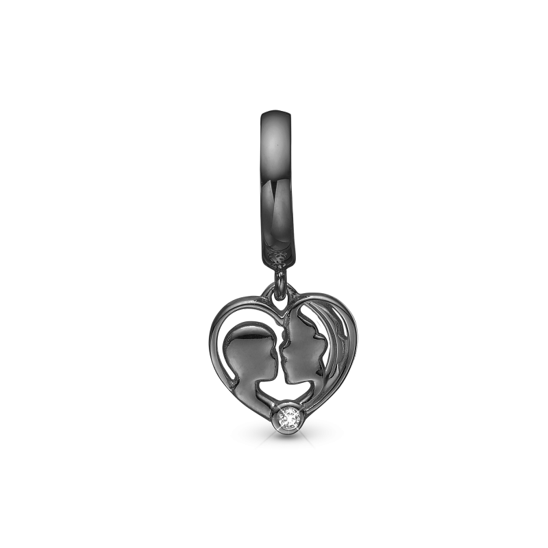 Korálik na Classic náramky - Mother & Child charm sort ruthenium 2