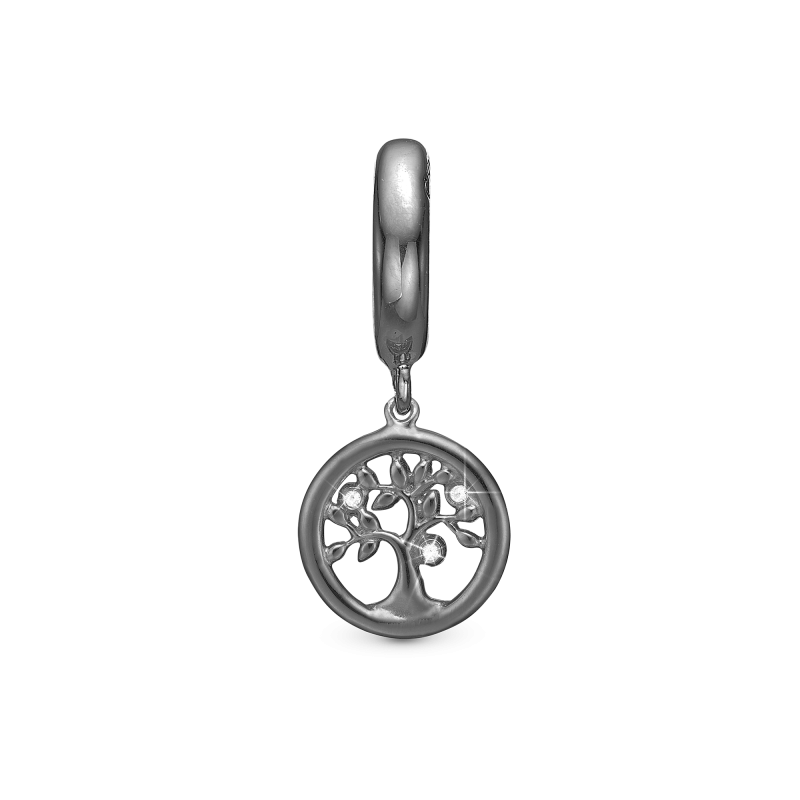 Korálik na Classic náramky - Topaz Tree of Life charm sort ruthenium 2