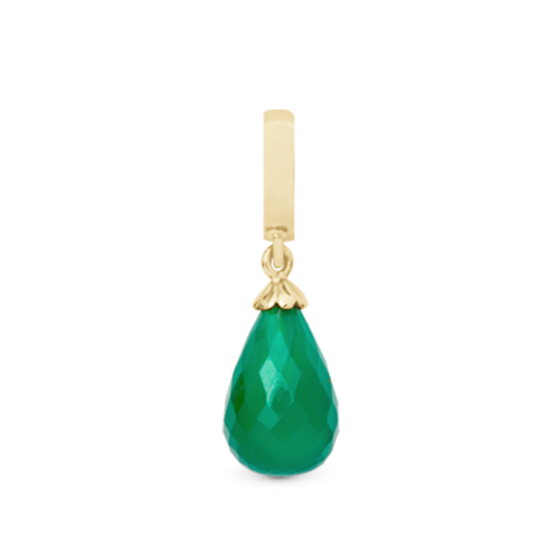 Korálik na Classic náramky - Green Onyx drop gold 2