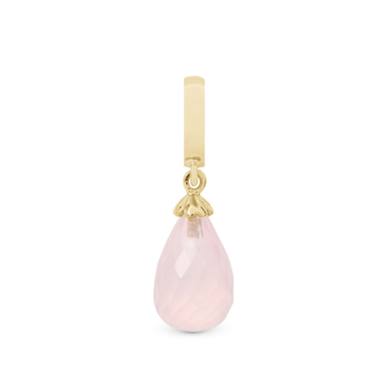 Korálik na Classic náramky - Rose Quatz drop gold 2