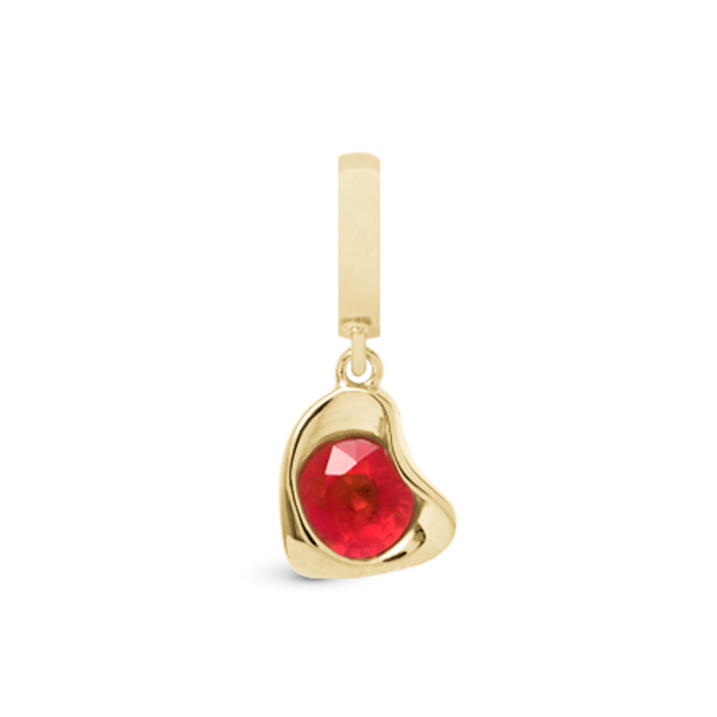 Korálik na Classic náramky - Garnet Heart Drop goldpl 2