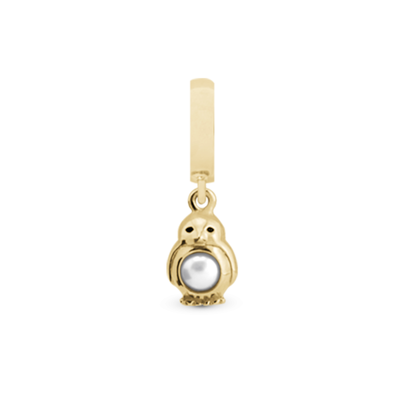 Korálik na Classic náramky - Pearl Penguin, goldpl silver 2