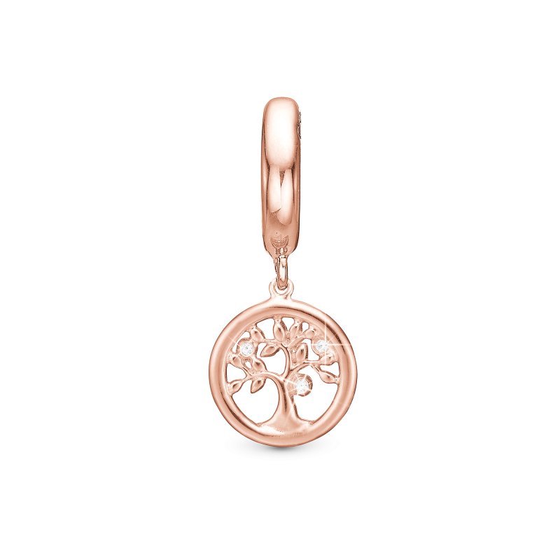 Korálik na Classic náramky - Topaz Tree of Life charm rosa forgyldt 2