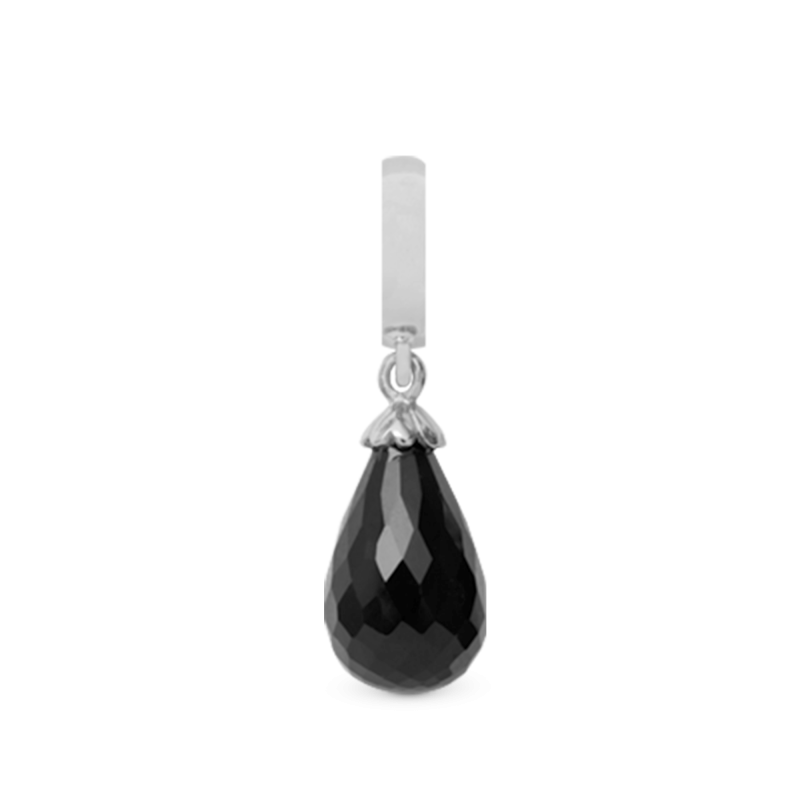 Korálik na Classic náramky - Black Onyx drop silver 2