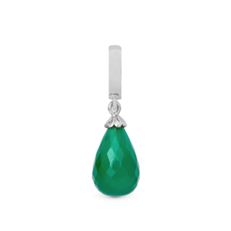 Korálik na Classic náramky - Green Onyx drop silver 2