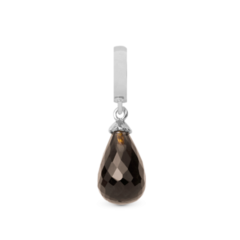 Korálik na Classic náramky - Smokey Quartz drop silver 2