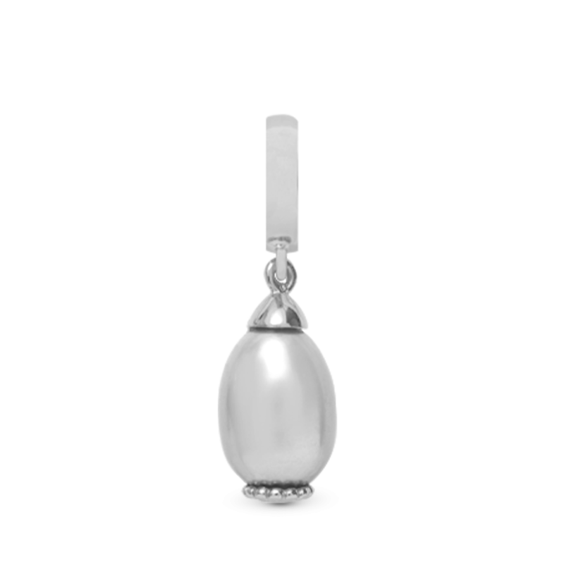 Grey Pearl Drop silver 2