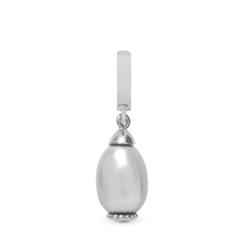 Korálik na Classic náramky - Grey Pearl Drop silver 2