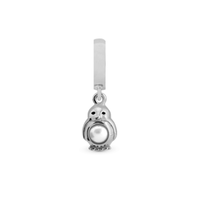Korálik na Classic náramky - Pearl Penguin, silver 2