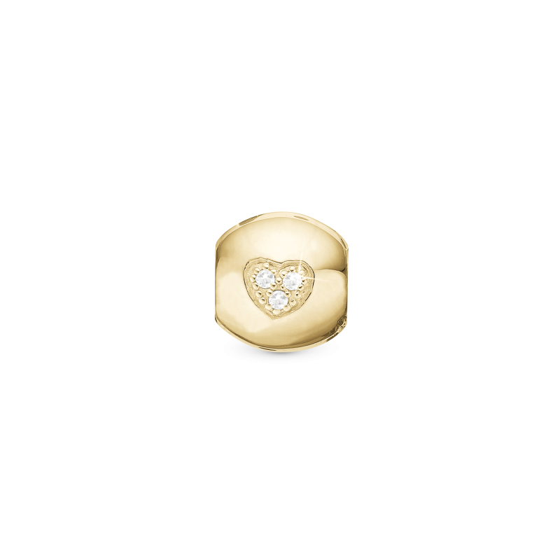 Korálik na Slim náramky - Topaz Heart Dream, goldpl sil 2