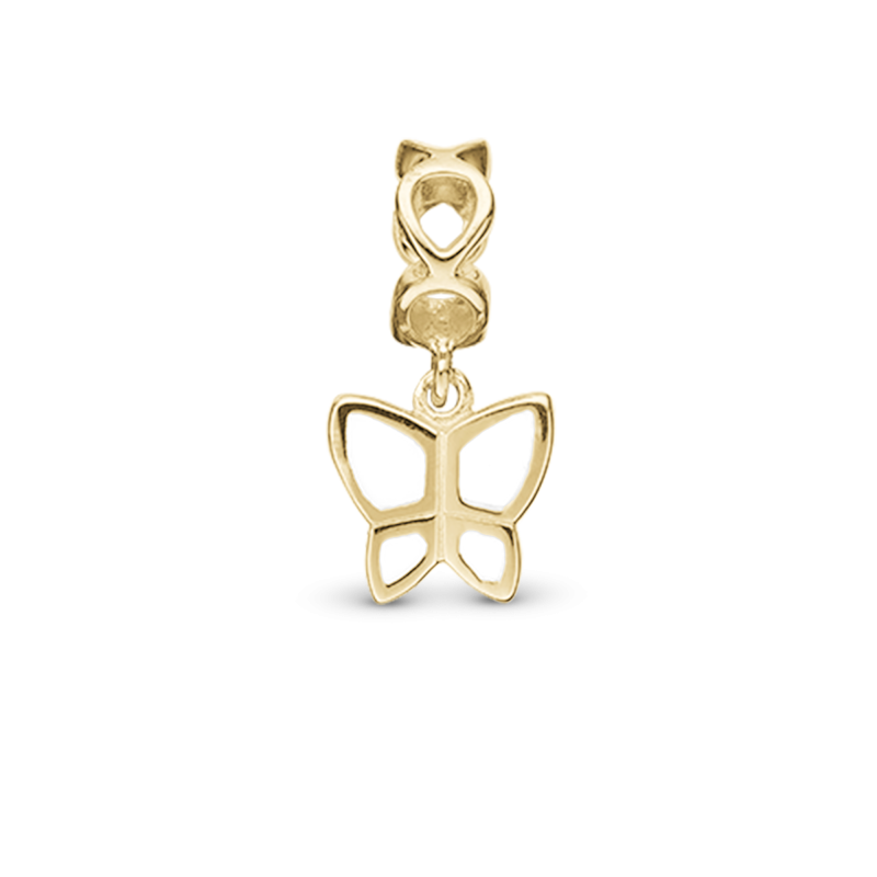 Korálik na Slim náramky - Butterfly Love white, goldpl 2