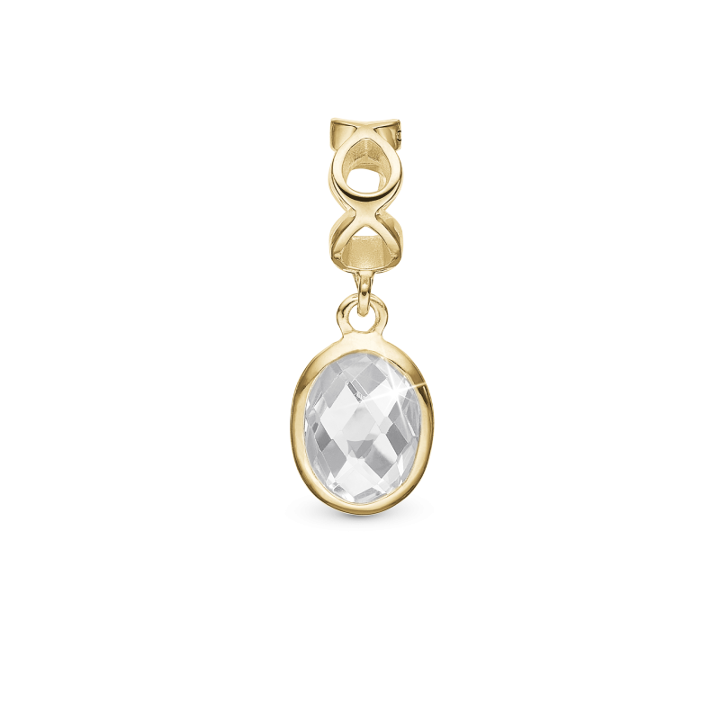Korálik na Slim náramky - Moving Crystal, goldpl silver 2