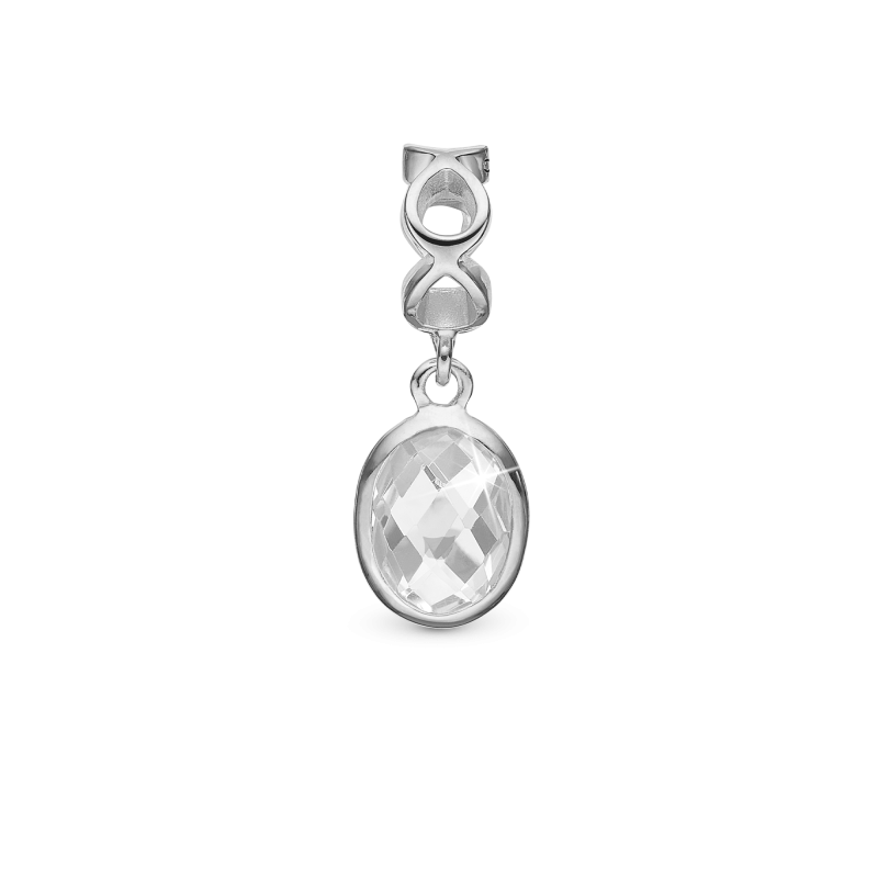 Korálik na Slim náramky - Moving Crystal, silver 2