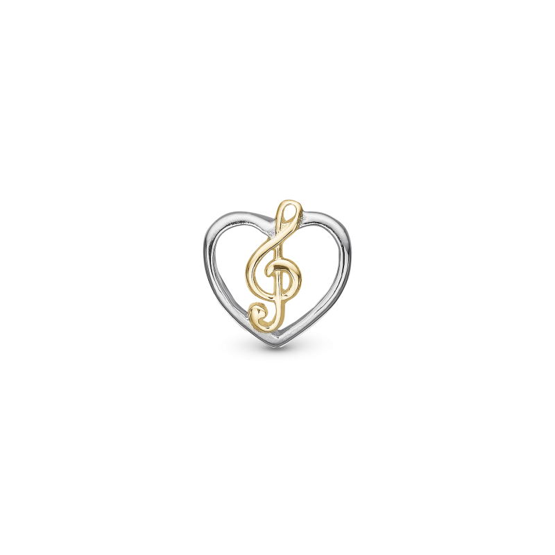 Korálik na Classic náramky - Music Love charm sølv forgyldt 2