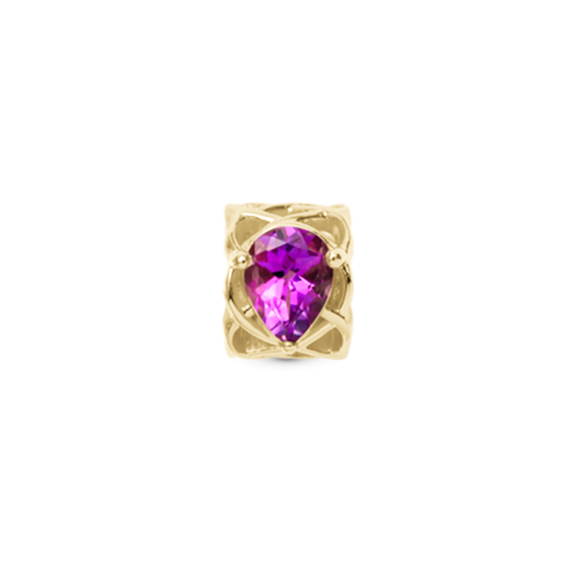 Korálik na Classic náramky - Pear Amethyst, gold 2