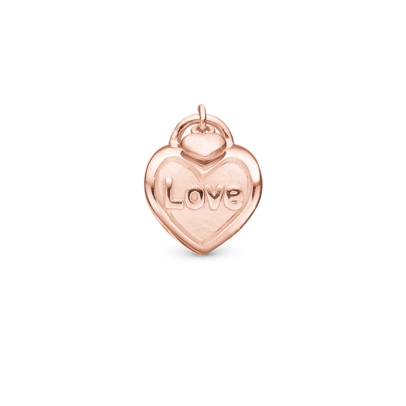 Korálik na Classic náramky - Love Lock charm rosa forgyldt 2