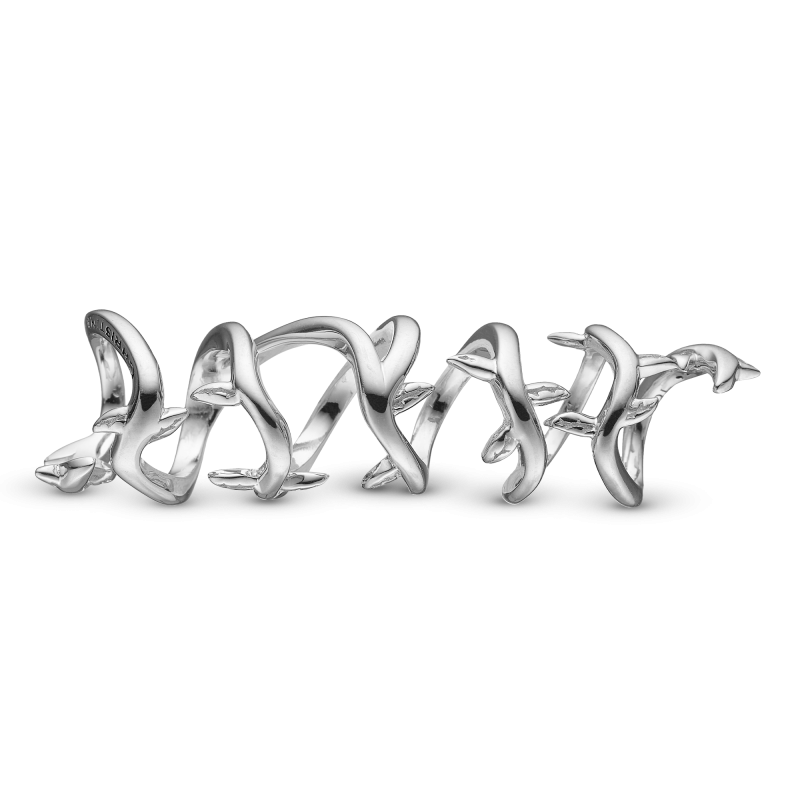 Korálik na Classic náramky - Long Leaves, silver 2