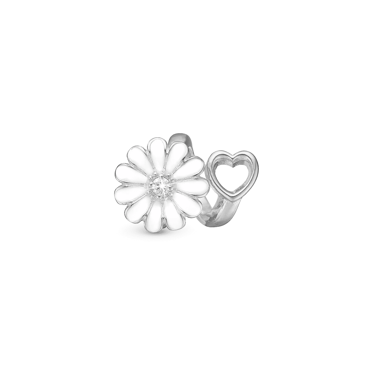 Strieborný korálik Christina Marguerite Heart Labgrown diamond, 2.0g 2