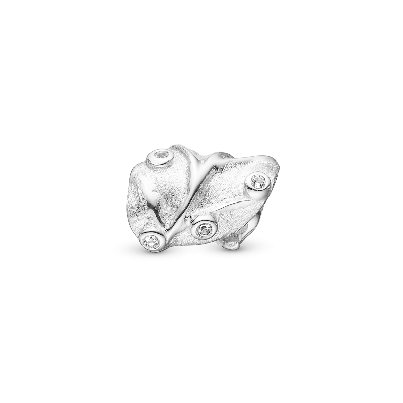 Korálik na Classic náramky - Curved Leaf charm sølv 2