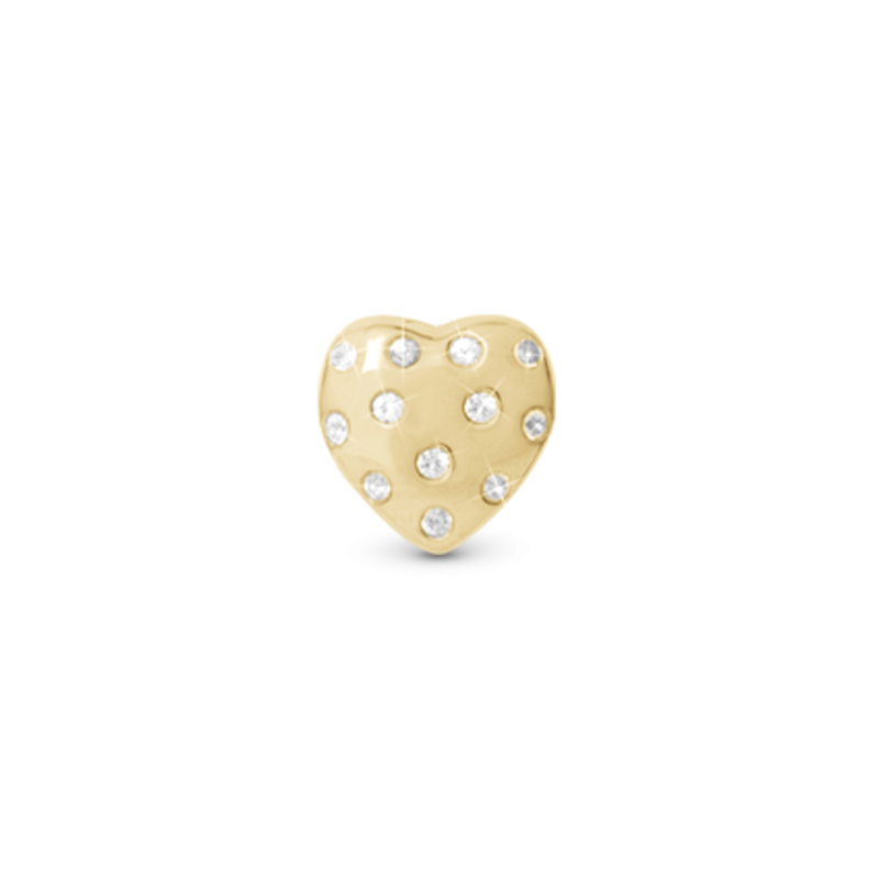 Korálik na Classic náramky - Heart of Love, goldpl 2