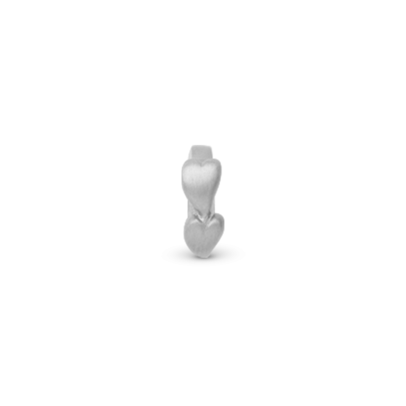 Korálik na Classic náramky - Double Heart, silver 2