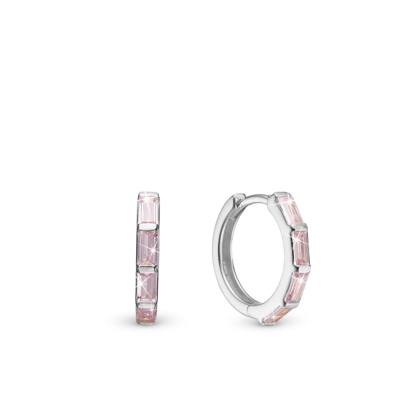 Náušnice - Pink Baguette 2