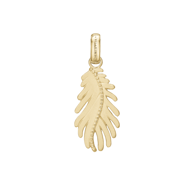 Prívesok - Pine Leaf, pendant, goldpl silver 2