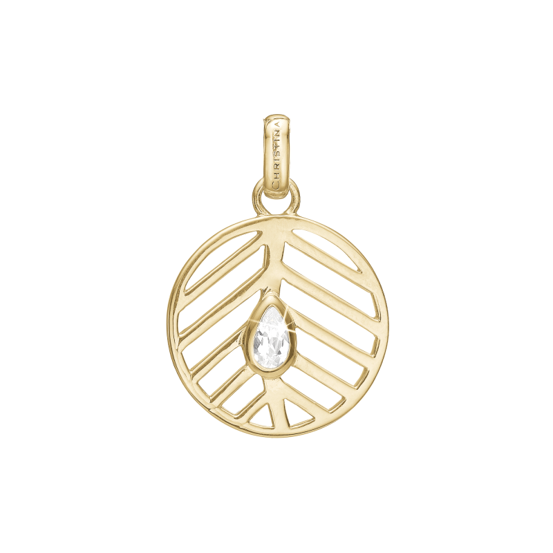 Prívesok - Open Leaf, pendant, goldpl silver 2