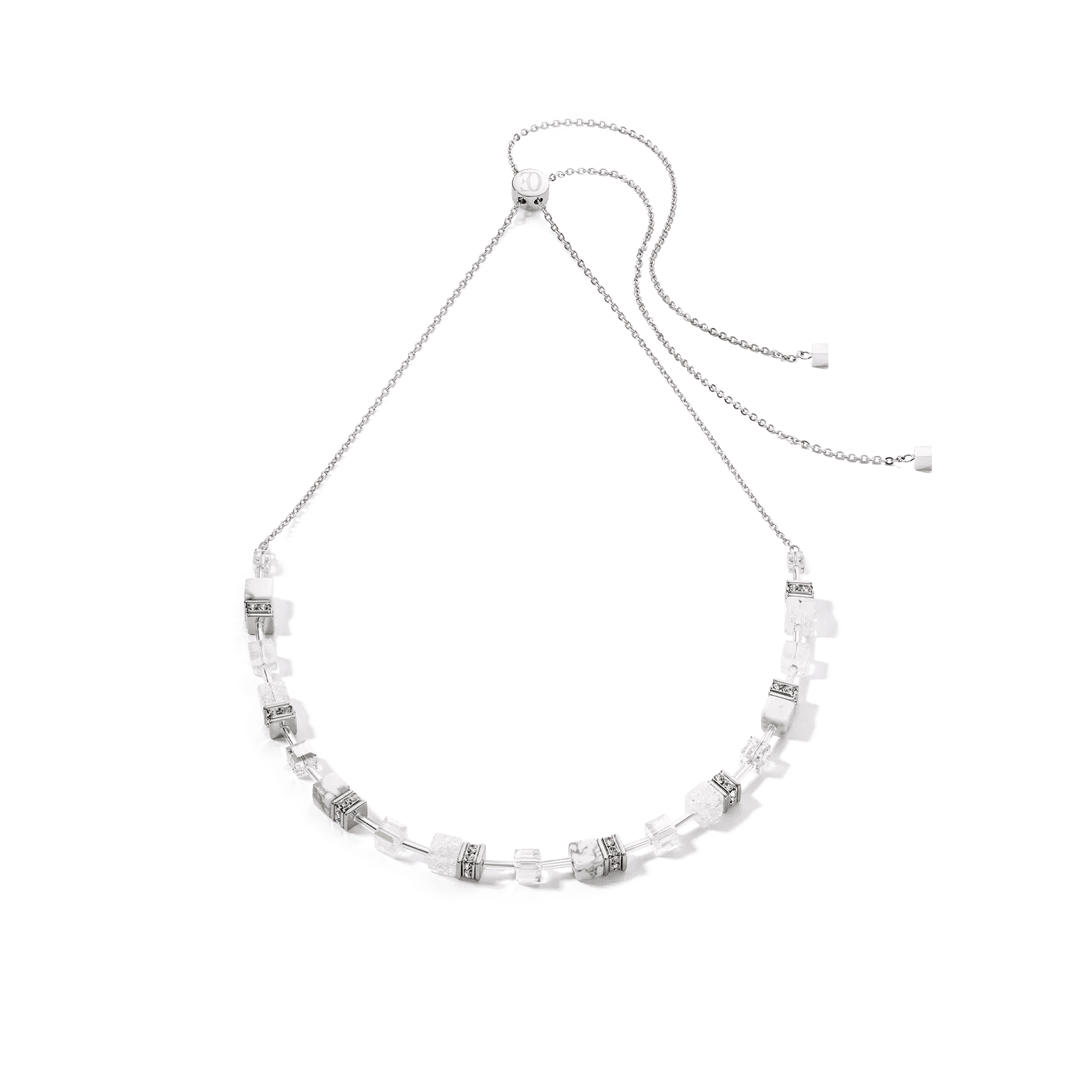 COEUR DE LION dámsky náhrdelník GeoCUBE® Iconic Nature Chain necklace white 3035101400 2
