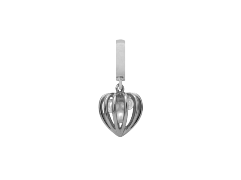 Strieborný korálik Christina Pearl Heart Cage 2