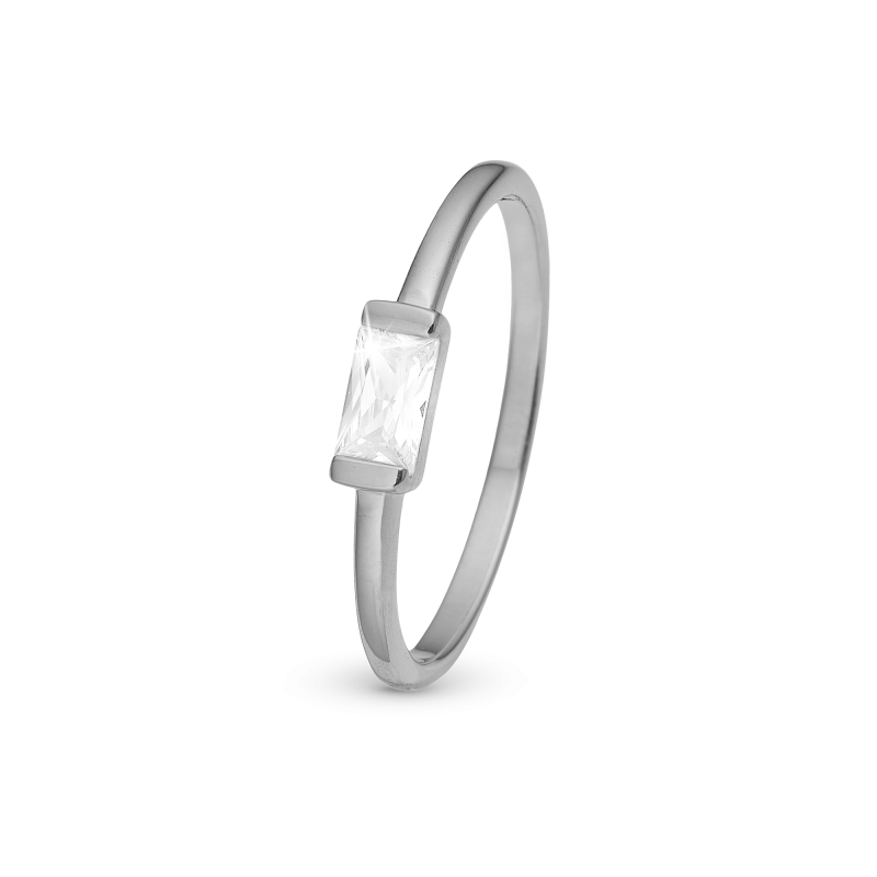 Prsteň - White single Baguette 2