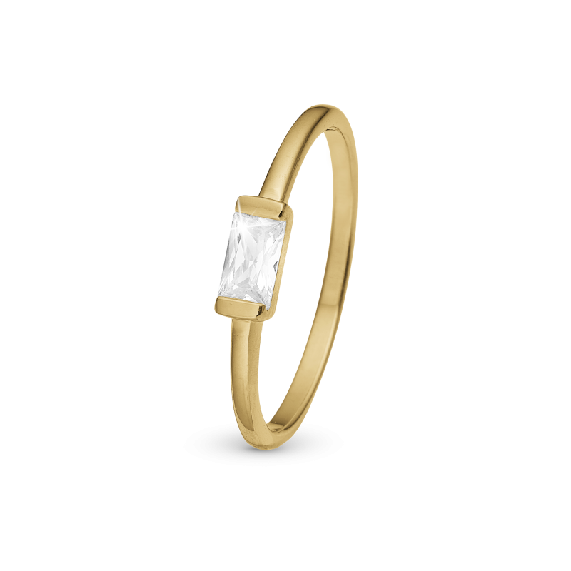 Prsteň - White single Baguette 2