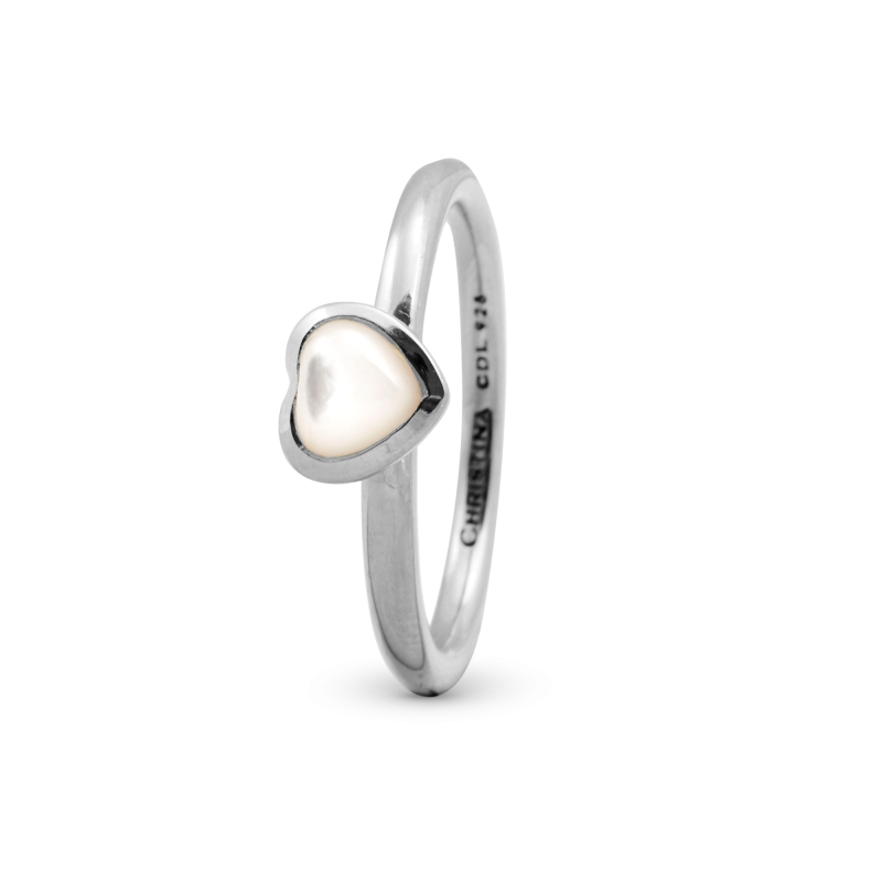 Prsteň - Heart mother of pearl, silver 2