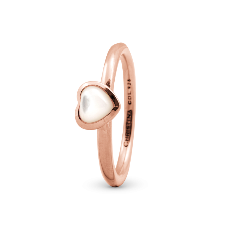 Prsteň - Heart mother of pearl, rose pl 2