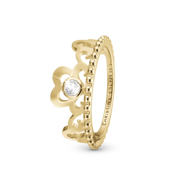 Prsteň - Princess Hearts, goldpl silver 2