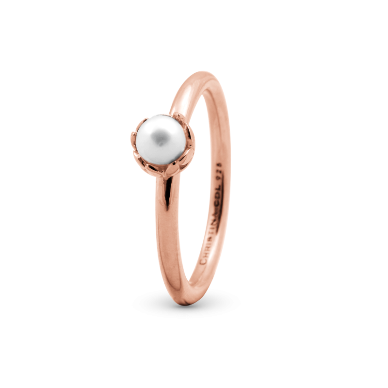 Prsteň - Pearl Flower, rose goldpl. 2